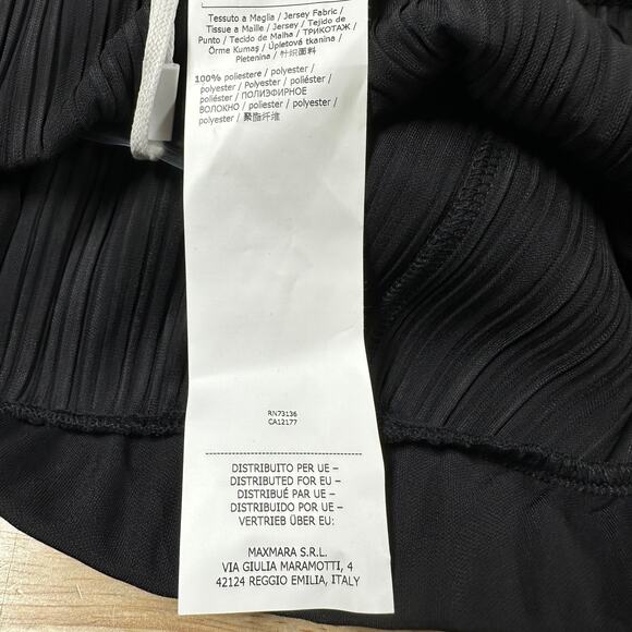 Max Mara Leisure NWOT Cacio Black Trousers Size XL High Rise Pleated Wide Leg - Picture 6 of 10